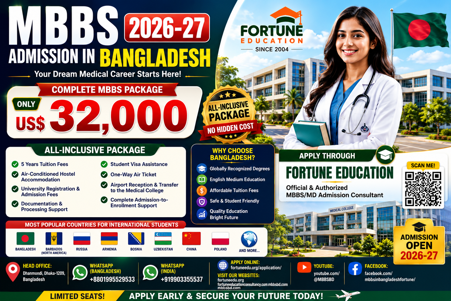 MBBS @ 32000 USD